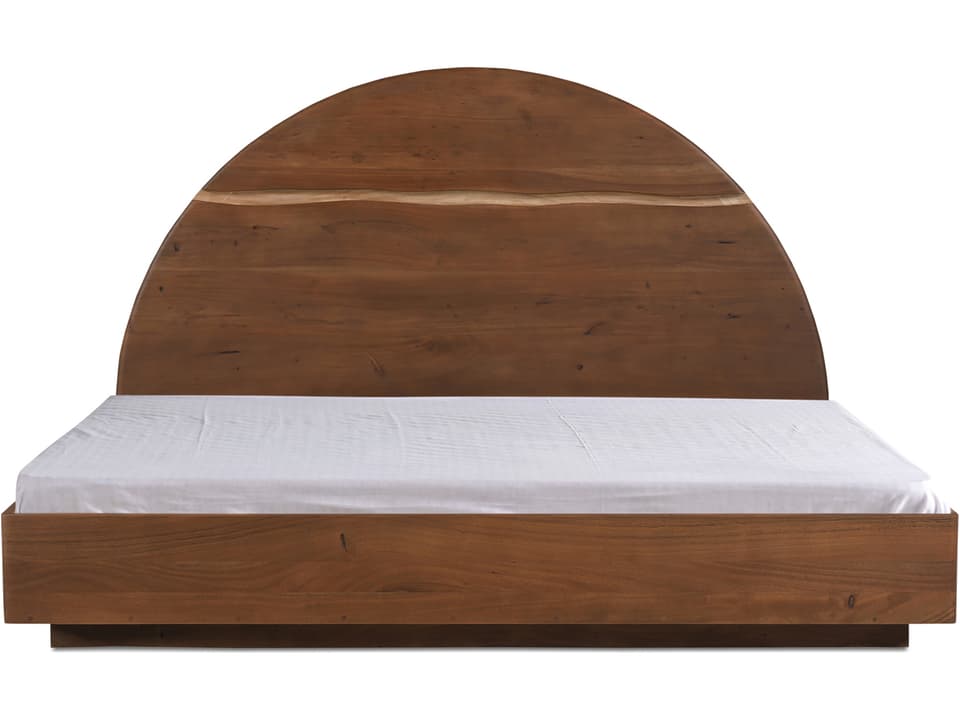 Watson King Bed in Live Edge Walnut Brown Acacia Wood