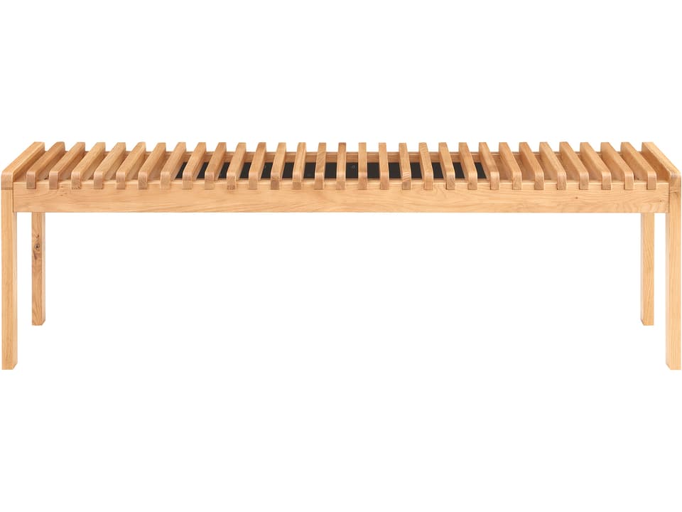 Rohe Collection Solid Oak Accent Bench with Slat Detailing