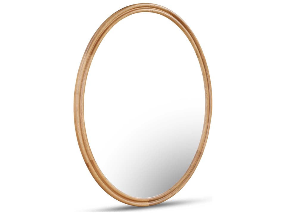 Alcott Oval Wall Mirror Natural Oak Frame
