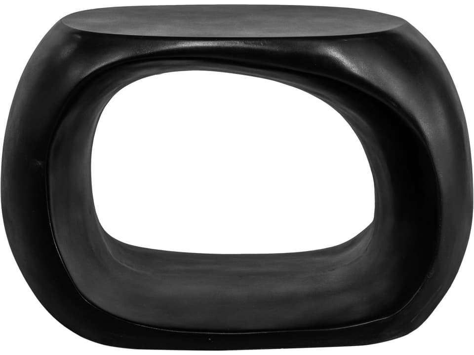 Albers Black Concrete Fiber Mix Accent Stool
