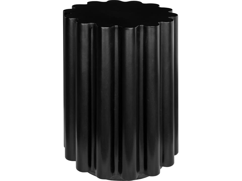 Taffy Round Concrete Black End Table