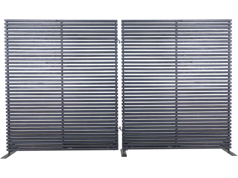 Damani 2 Panel Room Divider in Black with Hardwood and Aluminum Frame
