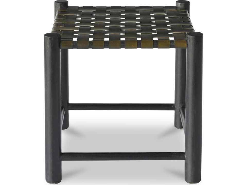 Selby Black Leather Accent Stool