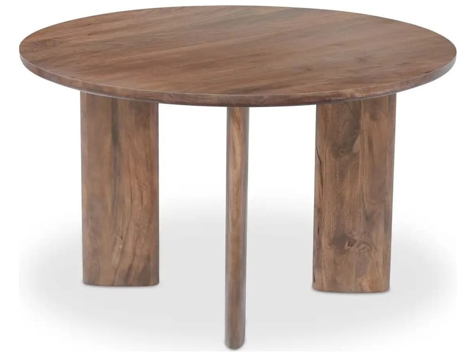 Lia Round Wood Brown Dining Table
