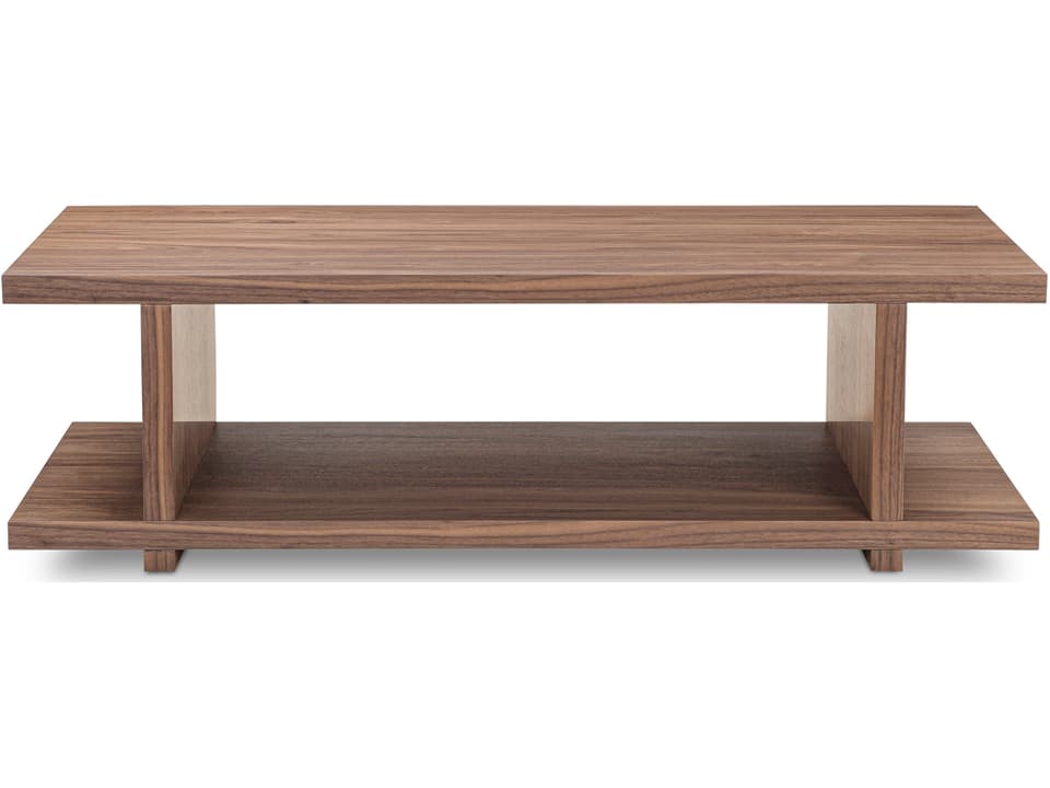 Miri Rectangular Walnut Coffee Table with Open Shelf