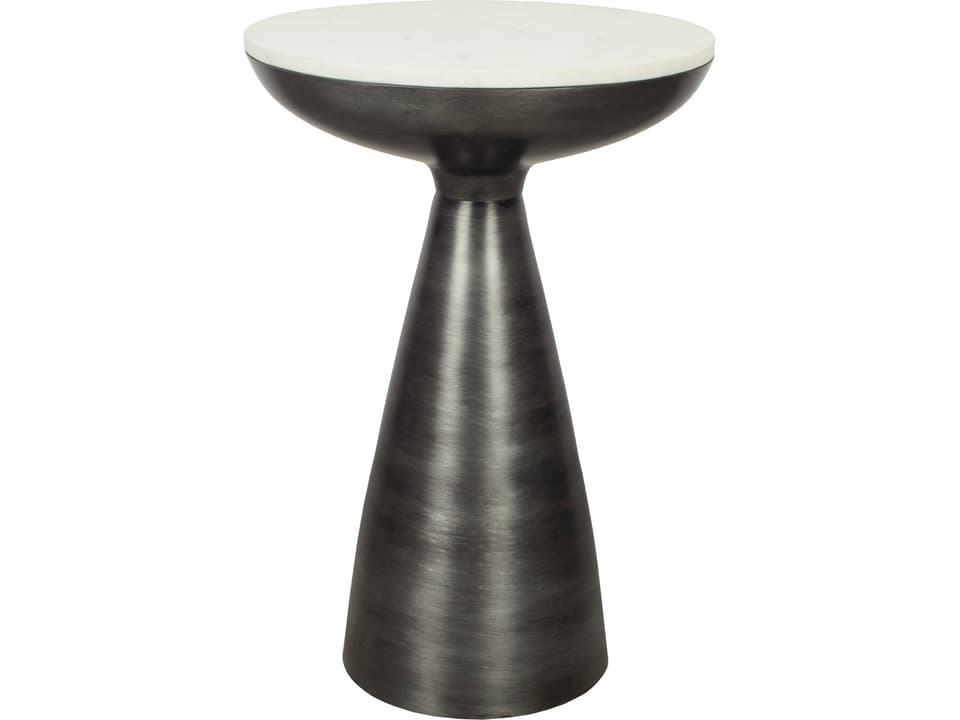 Font Round Marble End Table Contemporary Accent