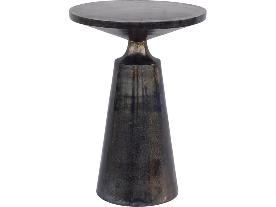 Round Metal Charcoal Grey End Table