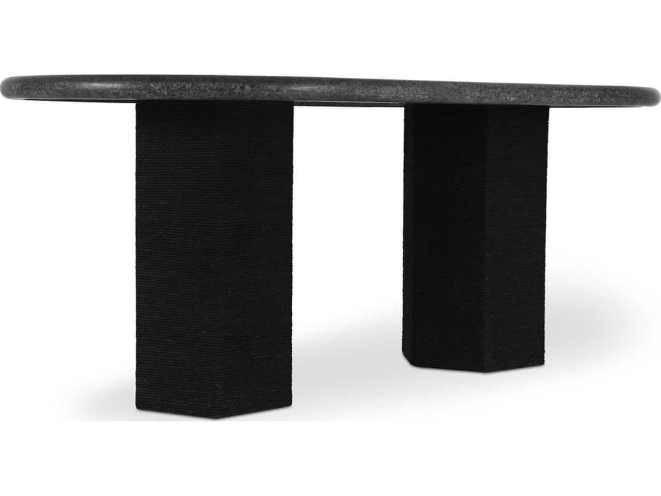 Sartoria Oval Stone Black Dining Table