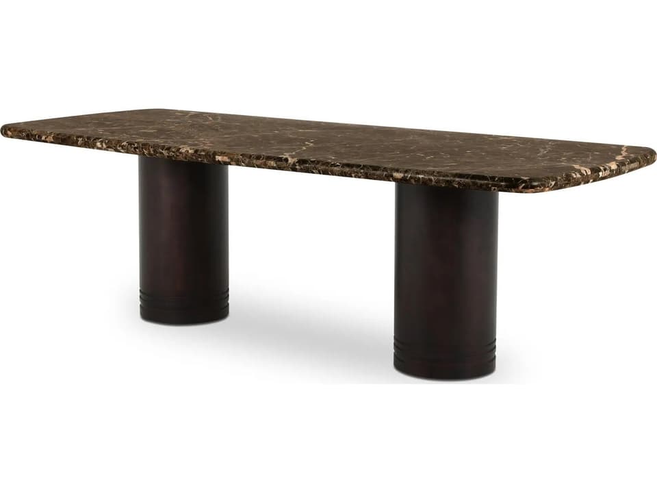 Daphne Rectangular Marble Brown Dining Table
