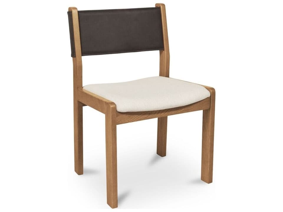 Carol Oak Wood Brown Upholstered Armless Dining Chair