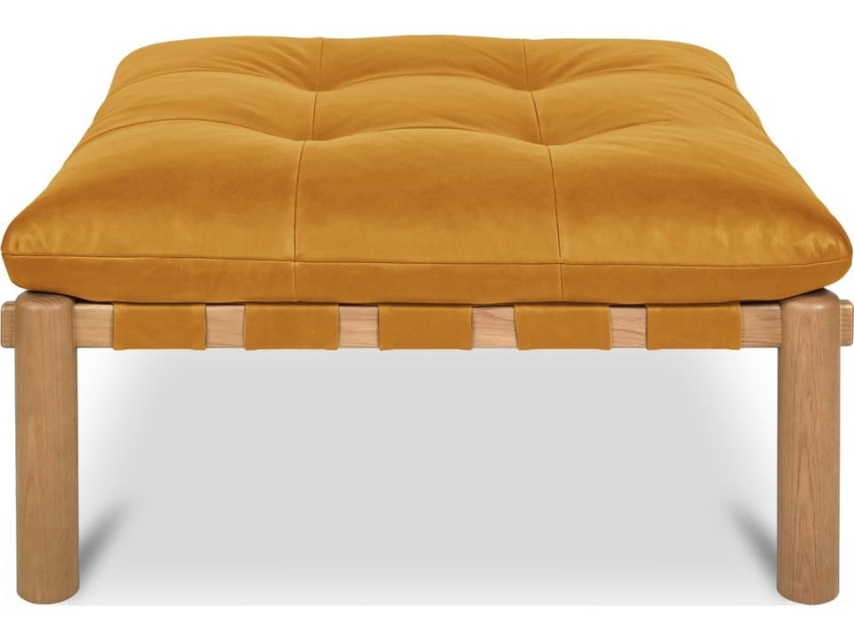Costello Tan Leather Ottoman