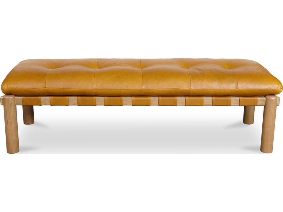 Costello Tan Leather Accent Bench