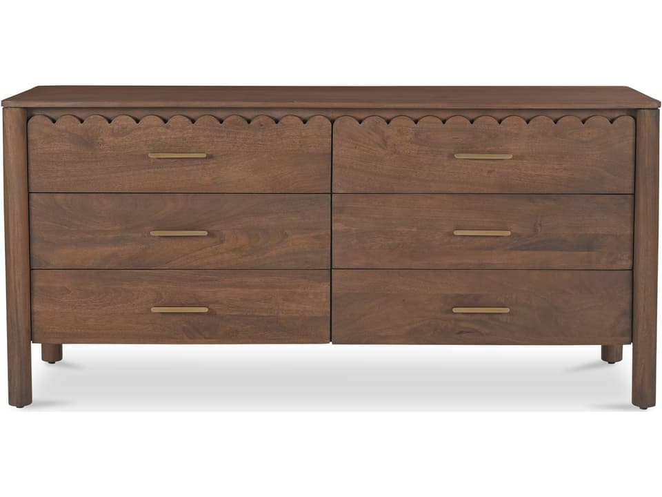 Wiley 6-Drawer Dresser in Vintage Brown Mango Wood