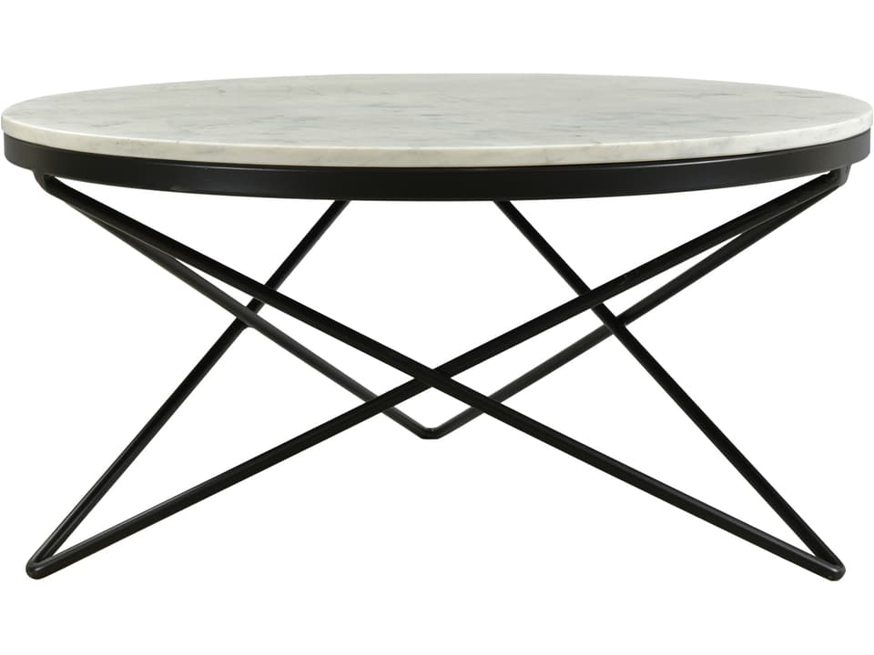 Haley Round Marble Coffee Table Modern Black