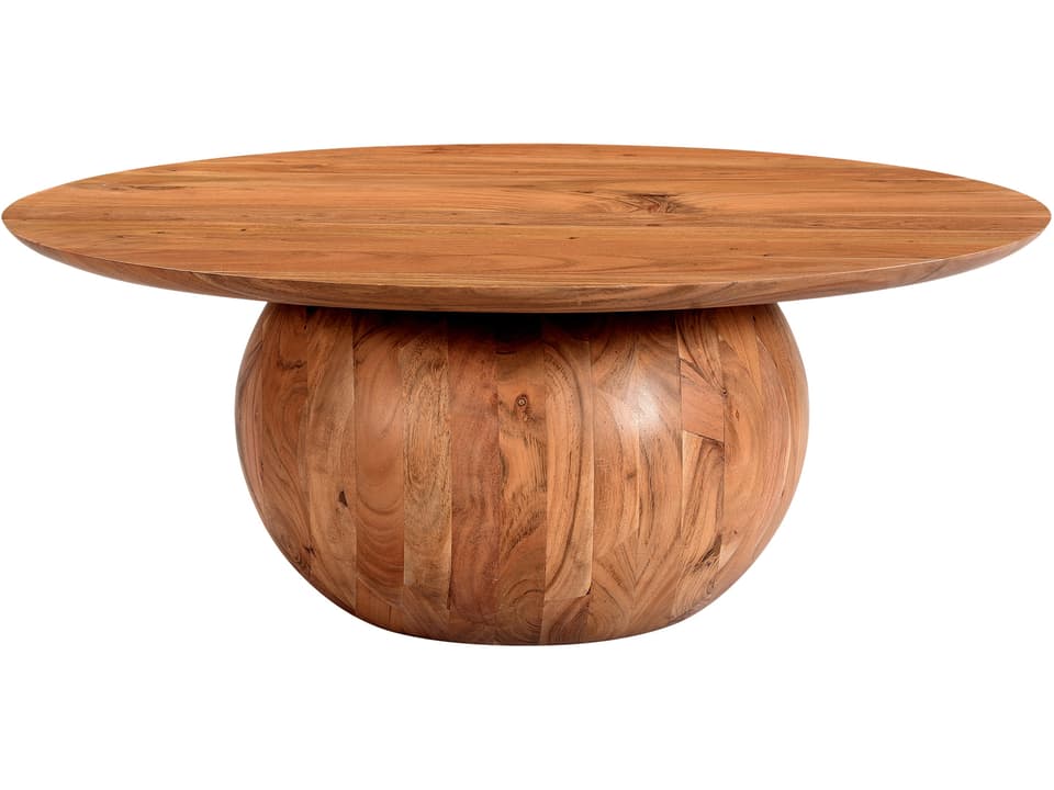 Bradbury Round Coffee Table in Natural Acacia Wood