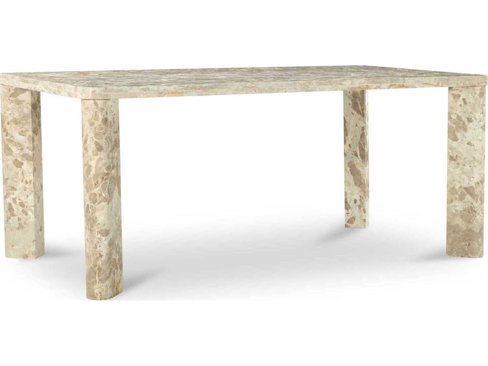 Segment Rectangular Marble Beige Dining Table