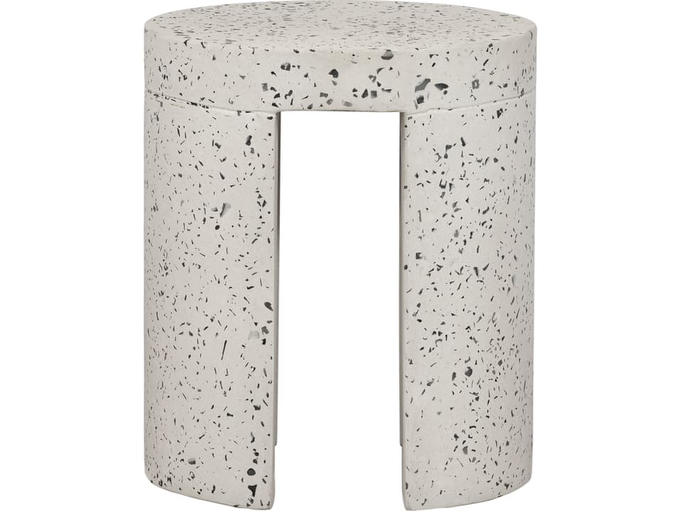 Lyon Greystone Terrazzo White Accent Stool