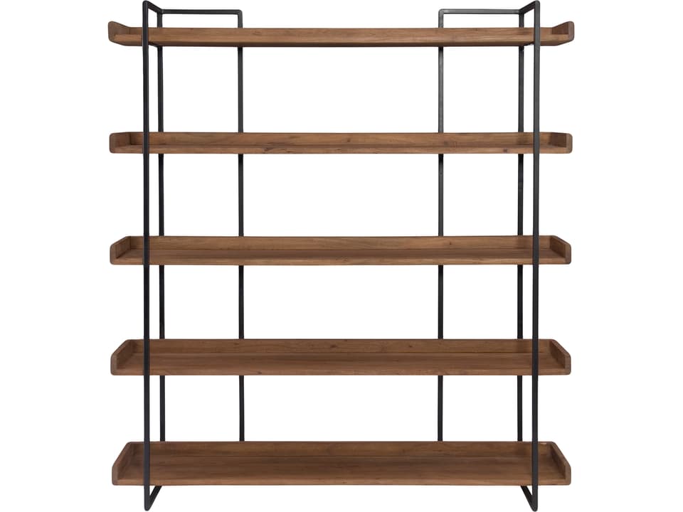 Vancouver Large Bookshelf 5-Tier Industrial Acacia and Iron