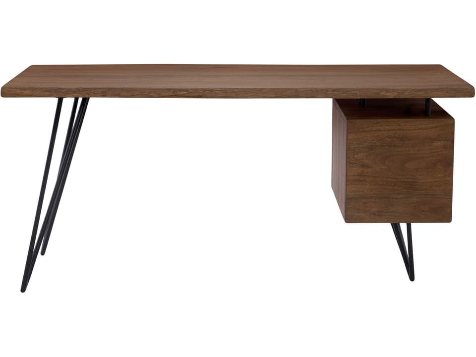 Nailed Desk with Acacia Wood Top and Iron Hairpin Legs