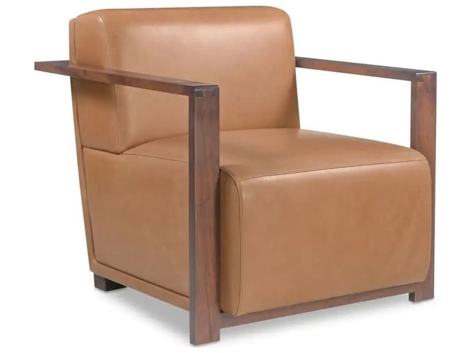 Barnes Tan Leather Accent Chair