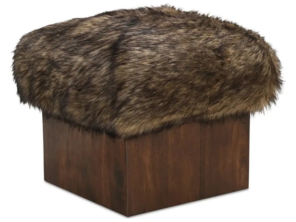 Serge Multi Brown Faux Leather Ottoman