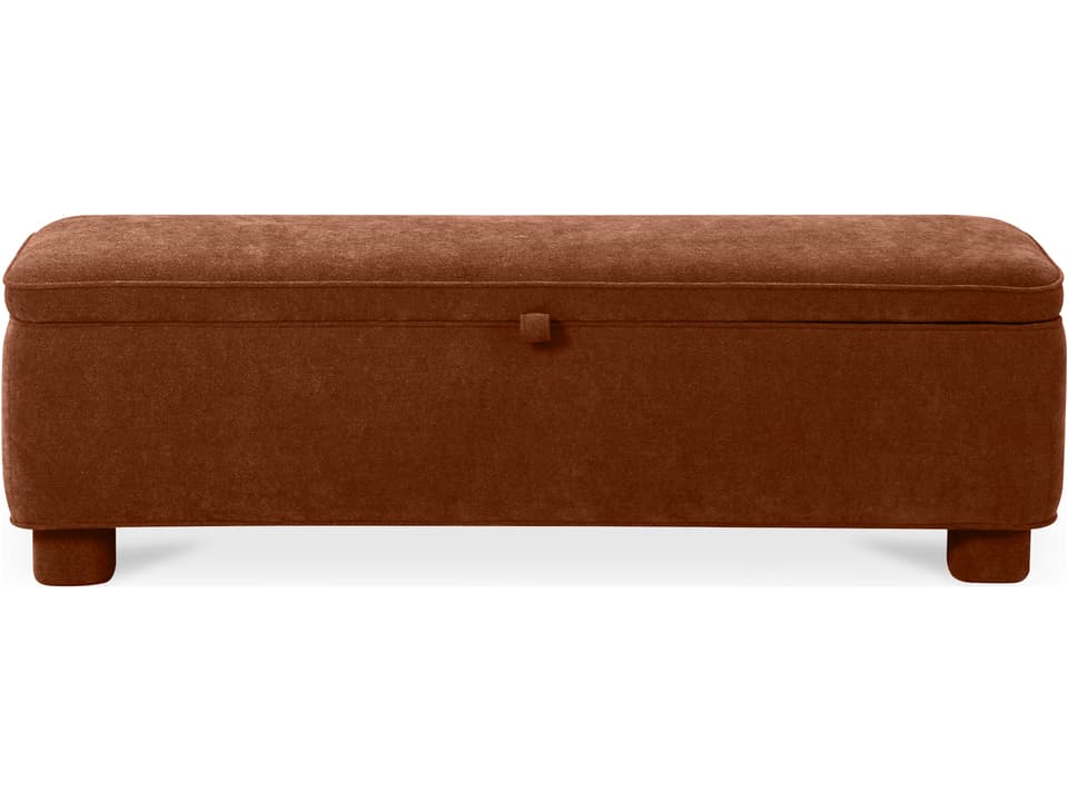 Ichigo Orange Upholstered Accent Bench