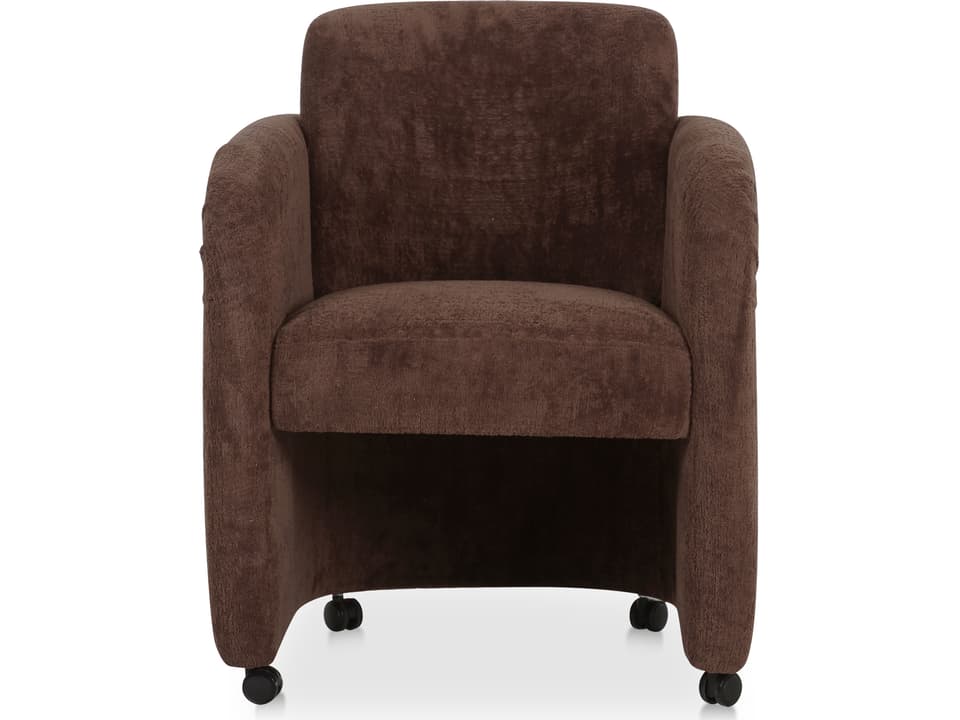 Mesto Upholstered Rolling Dining Chair