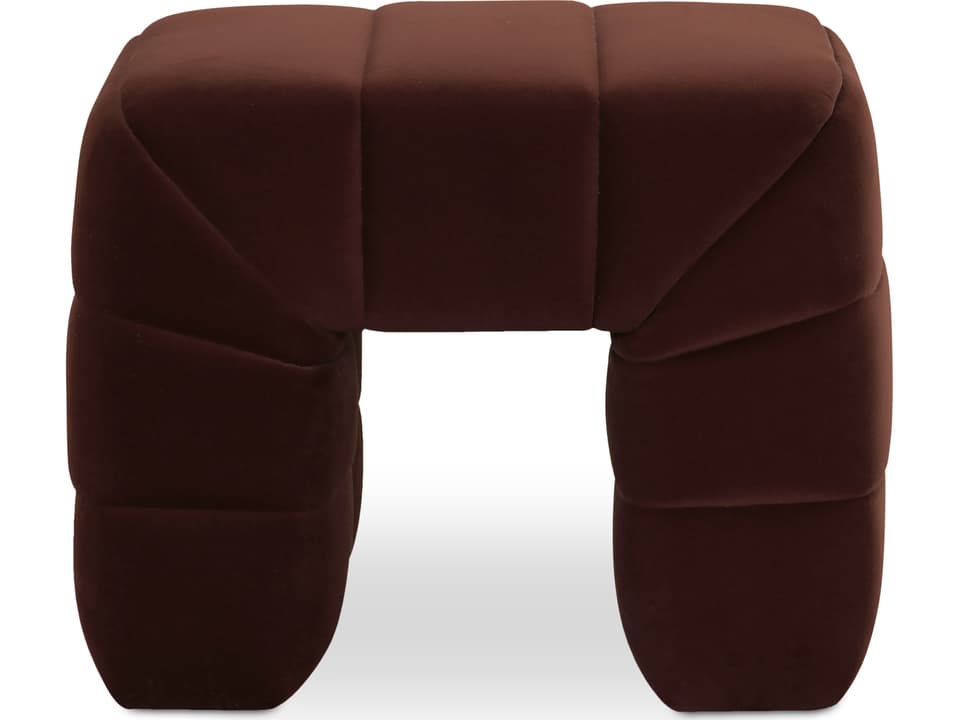 Verity Brown Upholstered Accent Stool