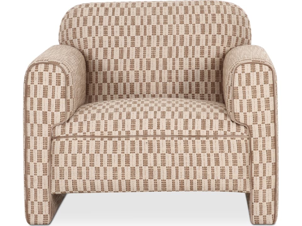 Leo Accent Chair Collection in Taupe Geometric Pattern