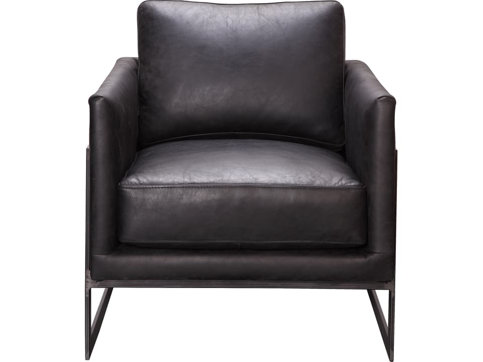 Luxley Leather Club Chair Modern Black