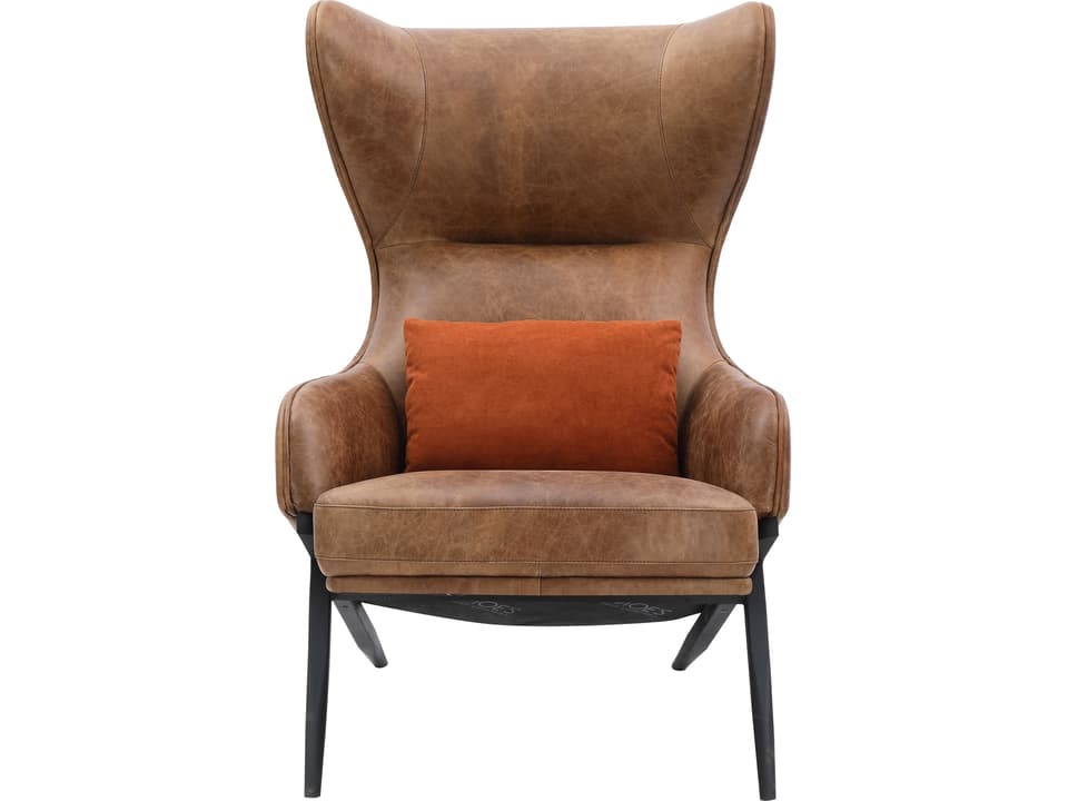 Collection Amos Brown Top-Grain Leather Accent Chair
