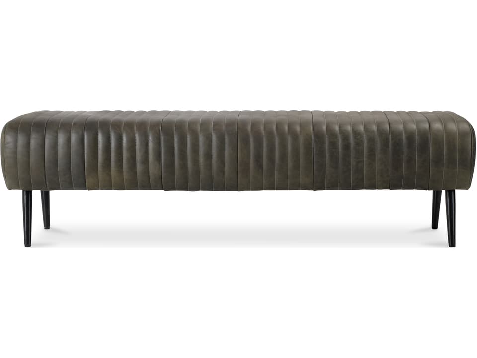 Endora Olive Green Leather Accent Bench