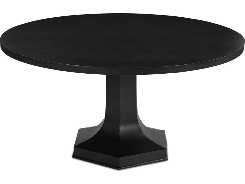 Ethan 60-Inch Round Dining Table Black Cast Iron