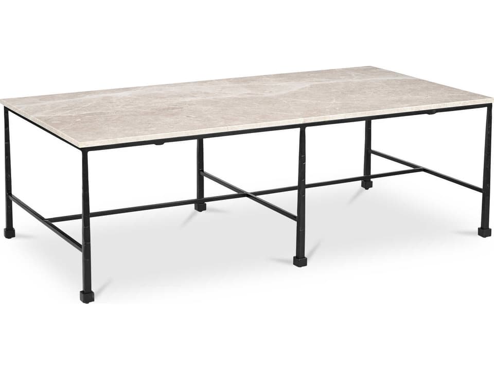 River Rectangular Marble Beige Coffee Table