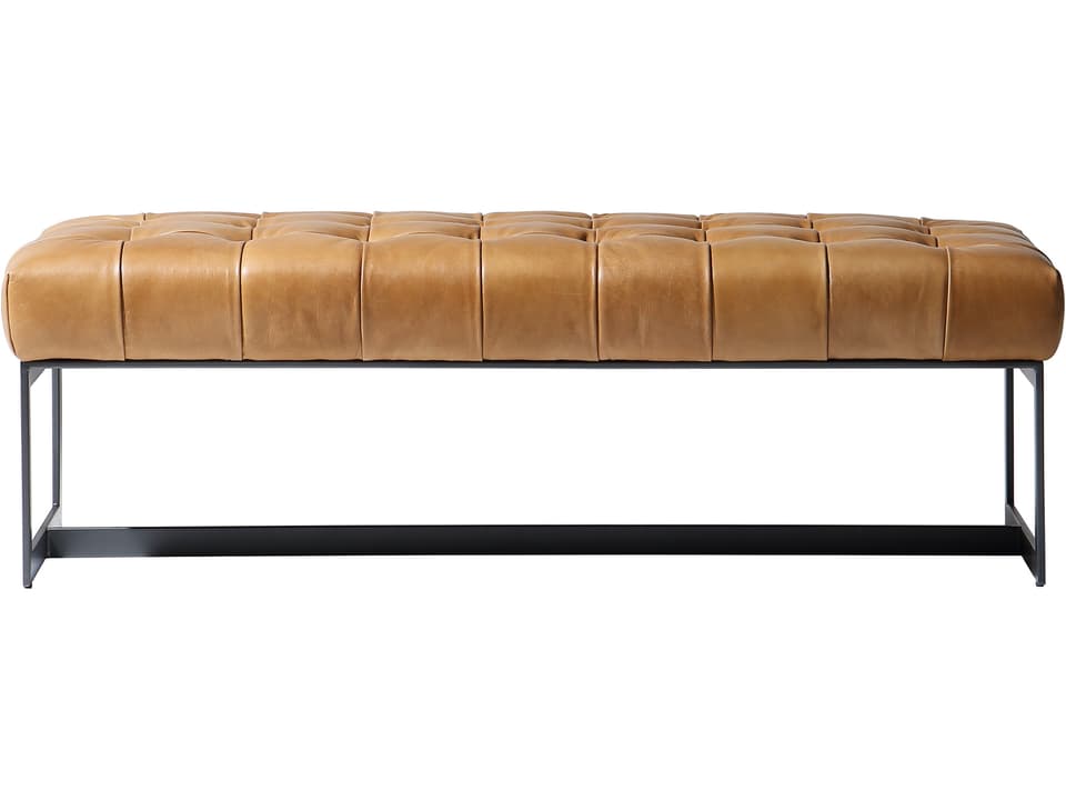 Wyatt Tan Top-Grain Leather Accent Bench