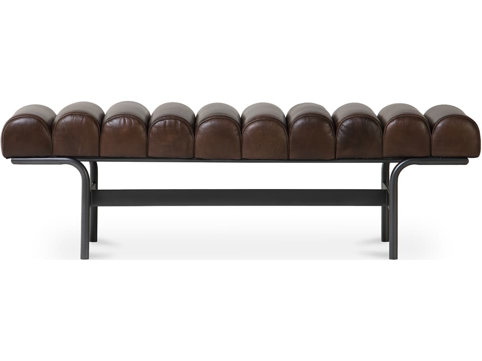 Harrison Dark Brown Leather Accent Bench