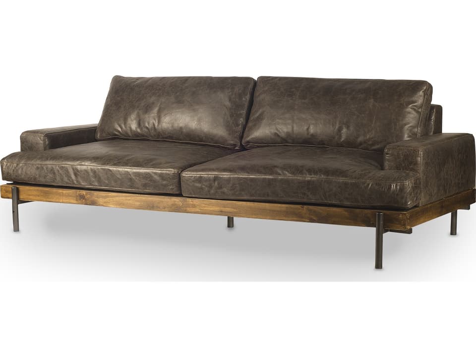 Colburne II 3-Seat Genuine Leather Sofa in Brown