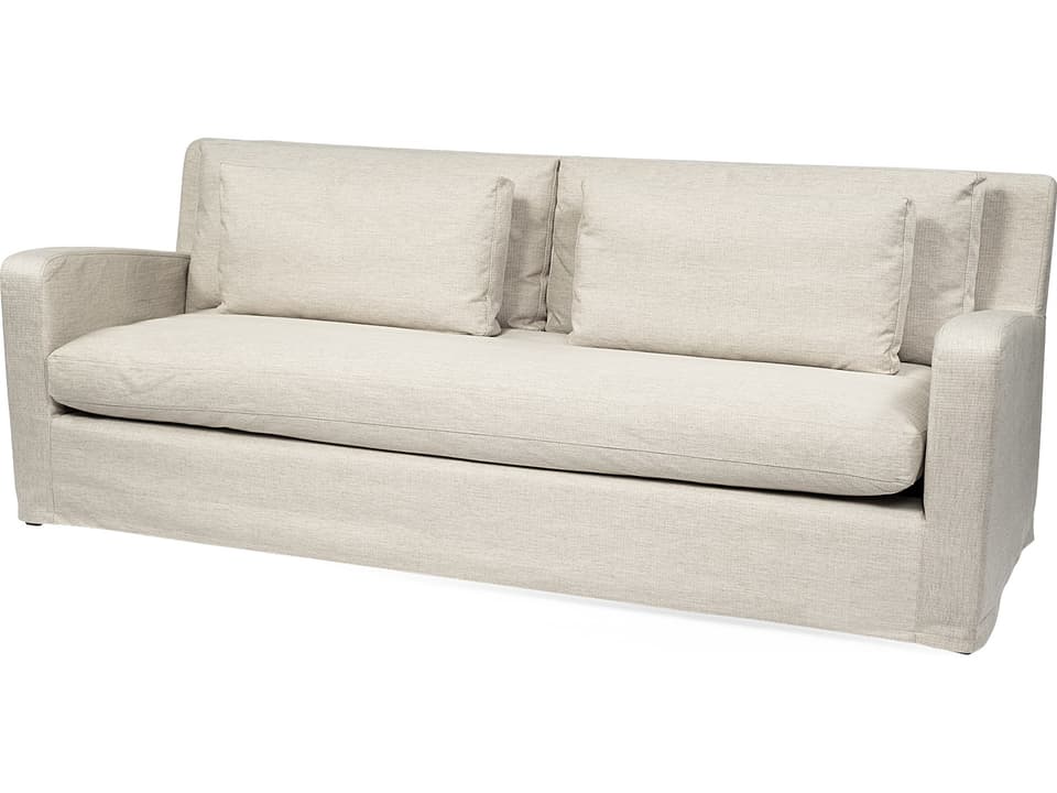 Denly II 92.5 X 38.25 X 34.5  Beige Slipcover Three Seater Sofa