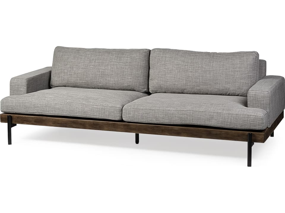 Colburne II 95" Gray Upholstered Three Seater Sofa
