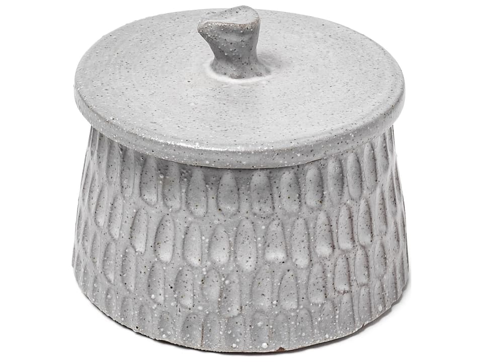 Azul Large Gray Ceramic Detailed Decorative Box