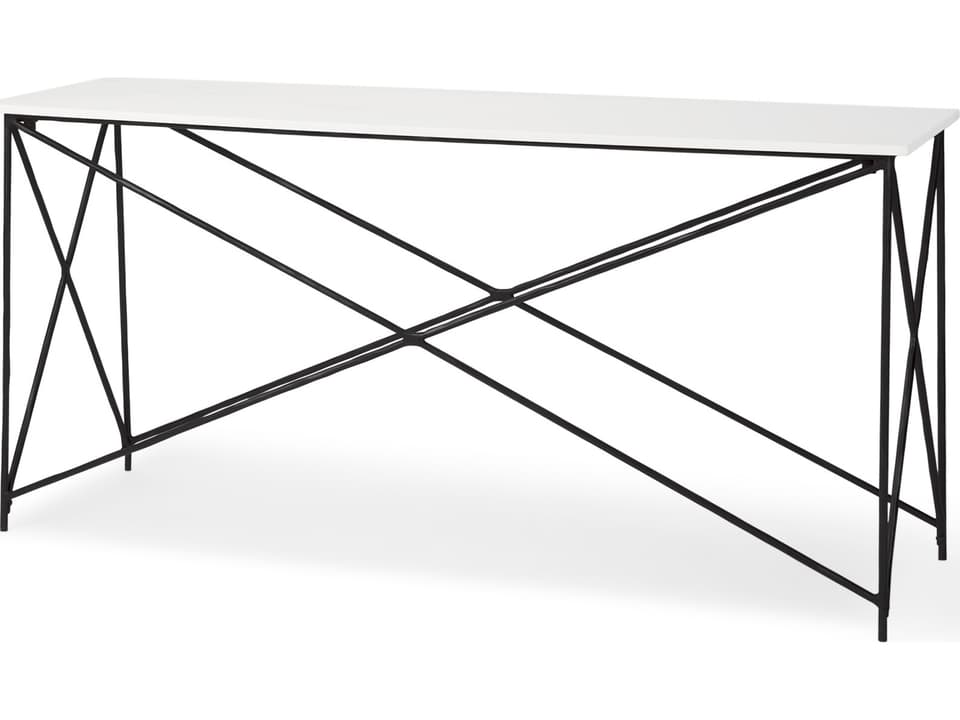 Lorlei Marble Top w/ Gray Iron Base Console Table