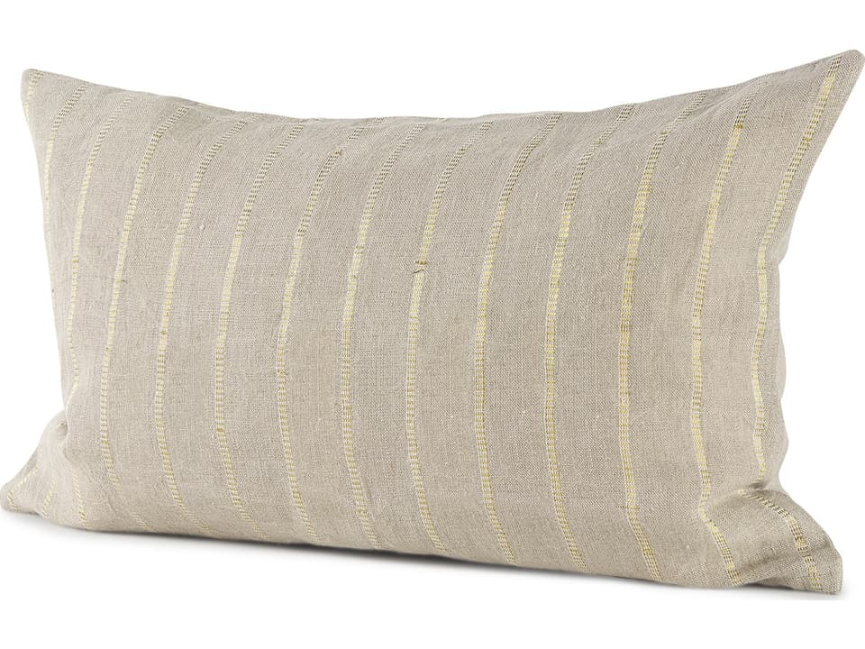 Danika Fabric Decorative Pillow Cover Beige and Gold