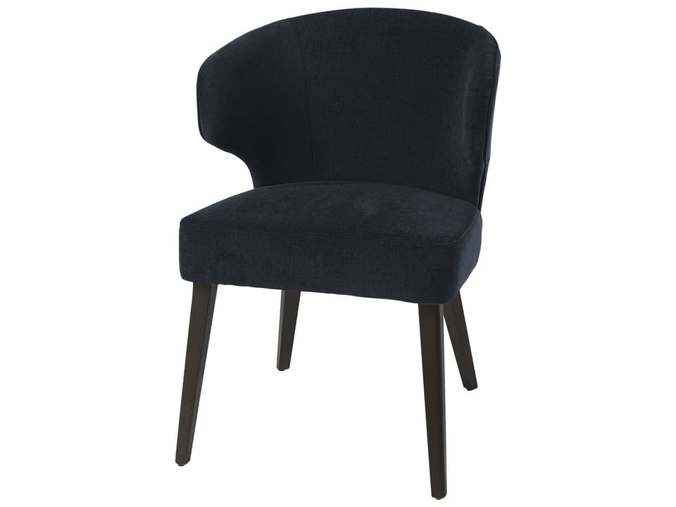 Niles 23.5L x 24W x 32H Navy Fabric Seat W/ Dark Brown Wooden Legs Wingback Dining Chair (Andes 600)