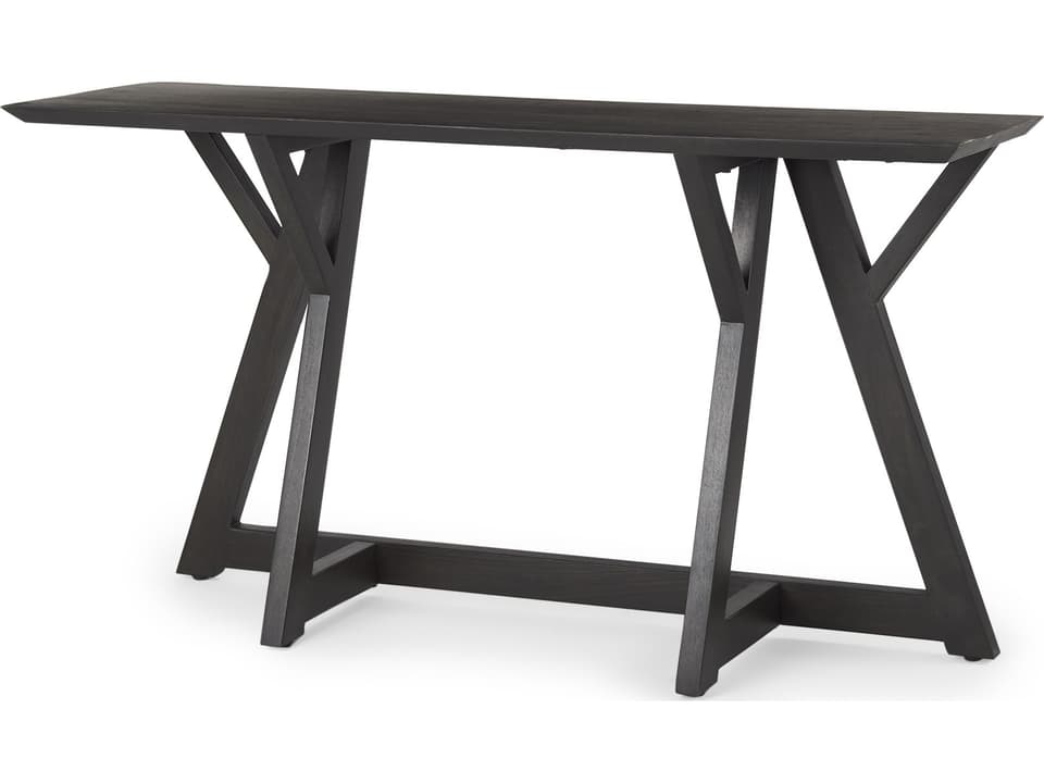 Jennings 54.0L x 16.0W x 29.5H Dark Brown Wood Console Table