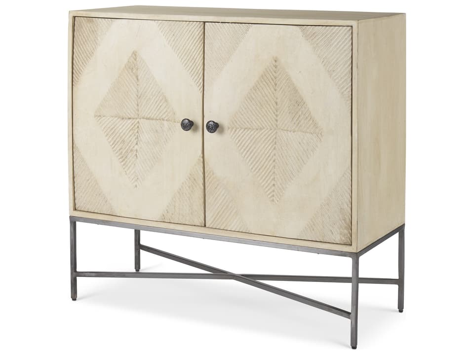 Hogarth 2-Door Blonde Wood Accent Cabinet with Diamond Pattern