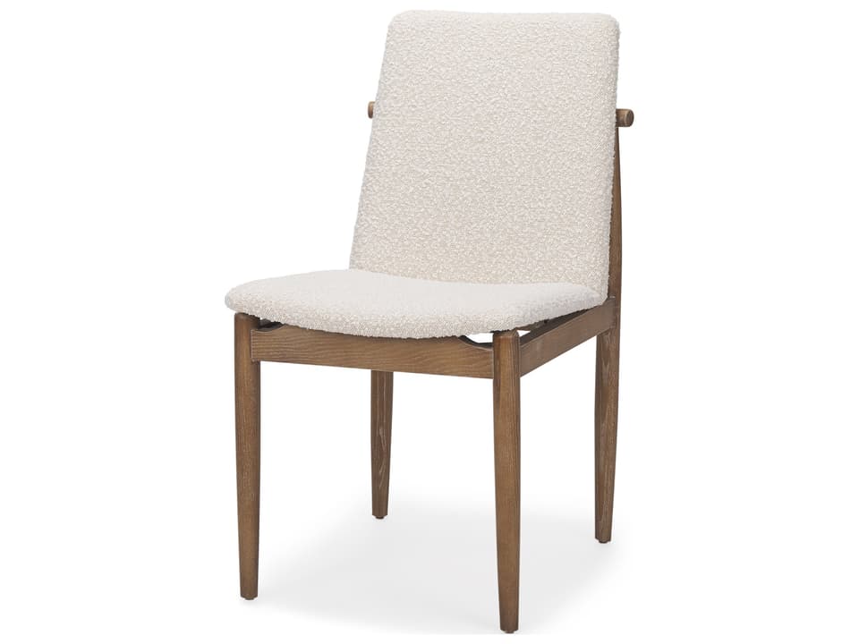 Cavett Cream Boucle Upholstered Seat W/Light Brown Wood Frame Dining Chair