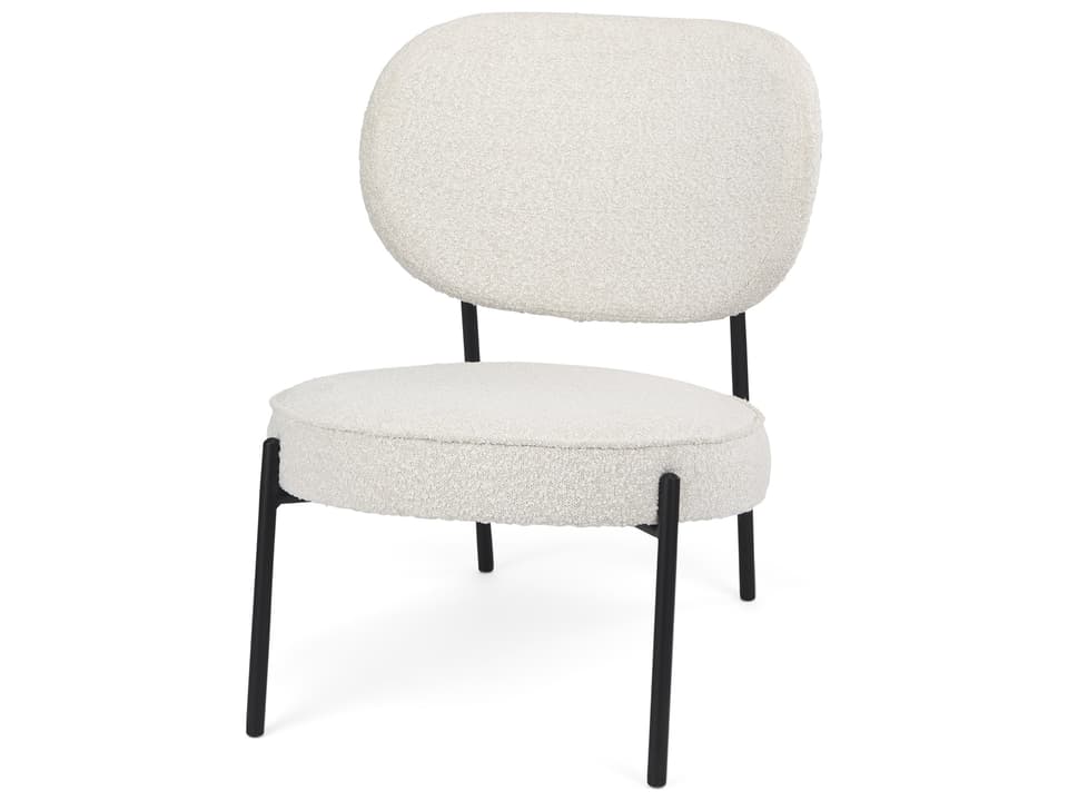 Amelia Cream Boucle W/Black Metal Upholstered Accent Chair 21.3L x 21.3W x 30.3H