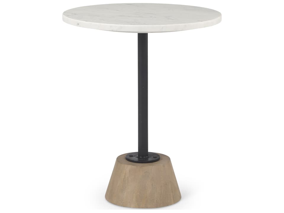Maxwell Marble Top Pedestal End/Side Table