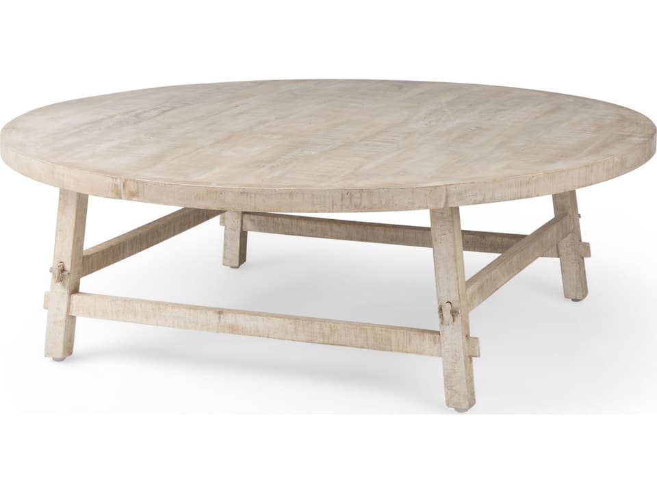 Rosie  48.0L x 48.0W x 16.0H Round Blonde Wood Coffee Table