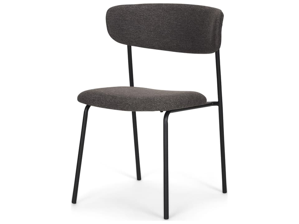 Corey Dining Chair w/ Gray Fabric & Matte Black Metal